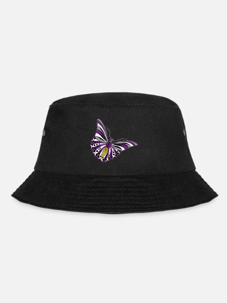 butterfly asexual non binary labrys lesbian - Bucket Hat - black