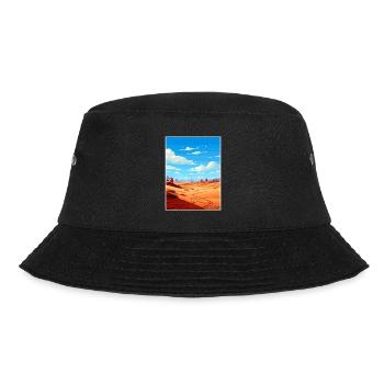 Merzouga Morocco Travel Poster Souvenir Paint WPA - Bucket Hat - black - Front - Lela (165cm)