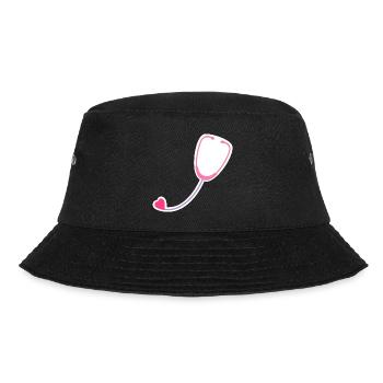 Farbiges Stethoskop - Bucket Hat - Schwarz - Vorne - Lela (165cm)