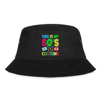 This is my 80s Costume - Retro Party - Bucket Hat - black - Front - Lela (165cm)