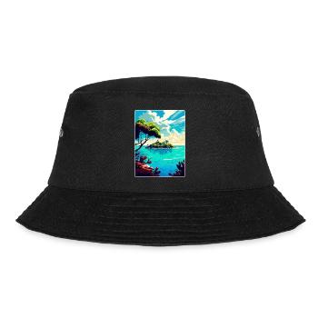 Belize Caribbean Travel Poster Souvenir Paint WPA - Bucket Hat - black - Front - Lela (165cm)