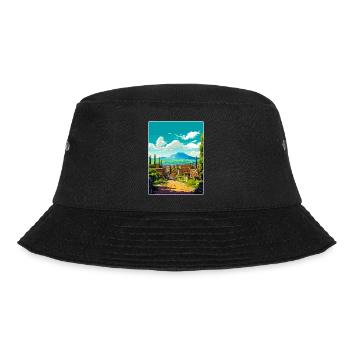 Pompeii Italy Travel Poster Souvenir Painting WPA - Bucket Hat - black - Front - Lela (165cm)