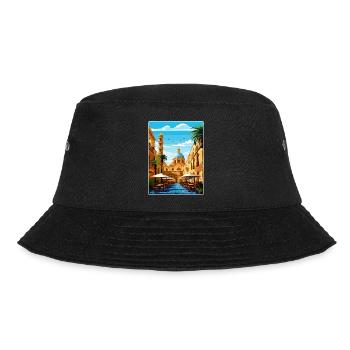 Palermo Sicily Town Italy Travel Poster Souvenir - Bucket Hat - black - Front - Lela (165cm)