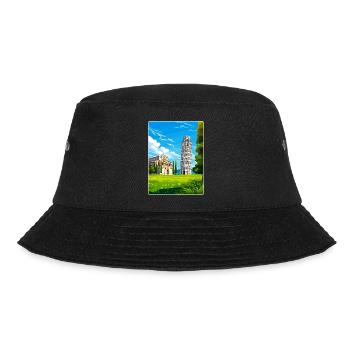 Pisa Italy Travel Poster Souvenir Postcard Paint - Bucket Hat - black - Front - Lela (165cm)