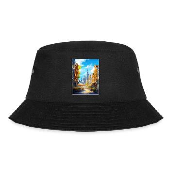 Amsterdam Niederlande Reiseposter Souvenir WPA - Bucket Hat - Schwarz - Vorne - Lela (165cm)