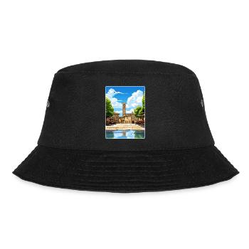 Arezzo Italy Travel Poster Souvenir Postcard Paint - Bucket Hat - black - Front - Lela (165cm)