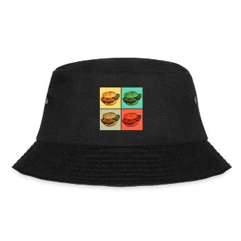 Leberkas Fleischkäse Brötchen - Bucket Hat - Schwarz - Vorne - Lela (165cm)
