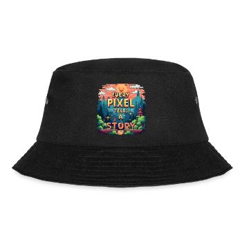 Every Pixel Tells a Story - Retro Gaming - Bucket Hat - black - Front - Lela (165cm)