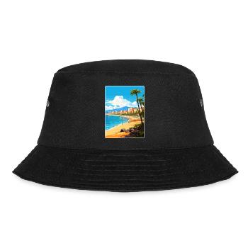 Playa de las Americas Spain Travel Poster Souvenir - Bucket Hat - black - Front - Lela (165cm)