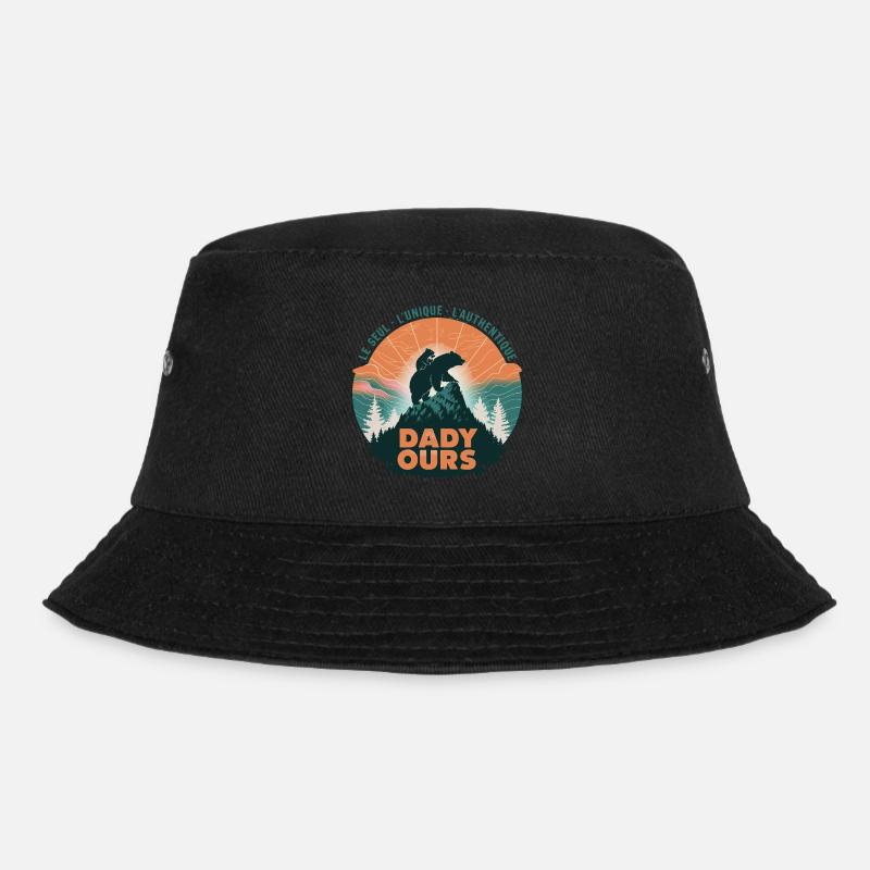 Daddy Bear Sticker - Bucket Hat - black