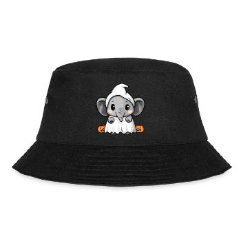 Elephant Halloween Comic Ghost - Bucket Hat - black - Front - Lela (165cm)