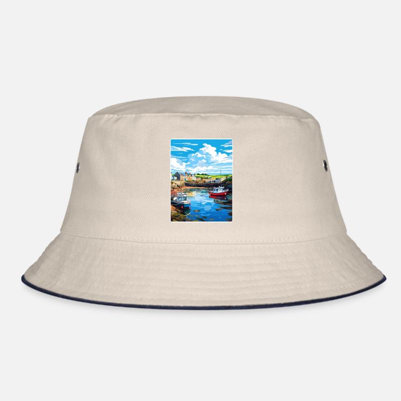 Bude Cornwall England Reiseposter Souvenir WPA Bucket Hat