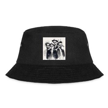 Freunde Tusche Porträt - Bucket Hat - Schwarz - Vorne - Lela (165cm)