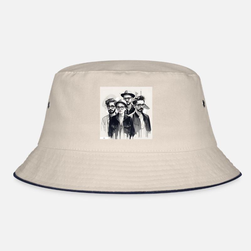 Freunde Tusche Porträt Bucket Hat