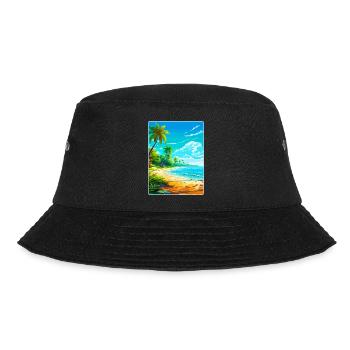 Bahamas Karibik Reise Poster Souvenir Farbe WPA - Bucket Hat - Schwarz - Vorne - Lela (165cm)