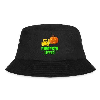 Halloween Gabelstapler Fahrer Kürbisheber - Bucket Hat - Schwarz - Vorne - Lela (165cm)