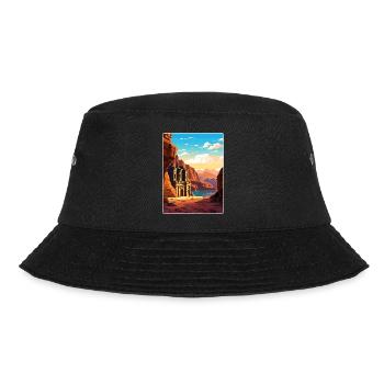Petra Jordan Reise Poster Souvenir Postkarte Farbe - Bucket Hat - Schwarz - Vorne - Lela (165cm)