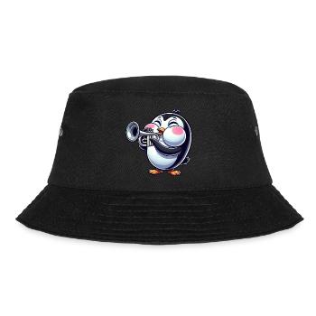 mignon pingouin trompette instrument à vent dessin animé - Bob - noir - Devant - Lela (165cm)
