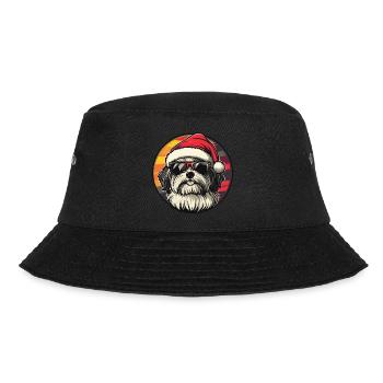 Havanese Dog Christmas Cool - Bucket Hat - black - Front - Lela (165cm)