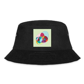 Verschlungene Farbübergänge - Bucket Hat - Schwarz - Vorne - Lela (165cm)