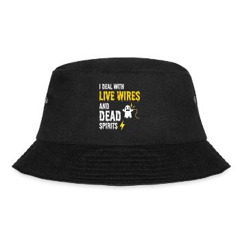 Electrician Halloween Humor Live Wires Dead Ghost - Bucket Hat - black - Front - Lela (165cm)