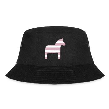 Dalapferd Streifen rosa Mädchen skandinavisch Deko - Bucket Hat - Schwarz - Vorne - Lela (165cm)