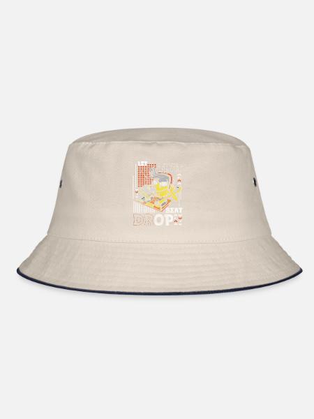 Discjockey Musik Crowd Leben - Bucket Hat - Natur/Navy - Vorne