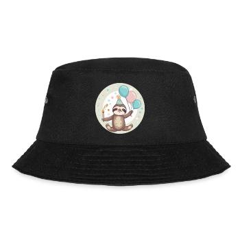 Faultier Geburtstag Comic - Bucket Hat - Schwarz - Vorne - Lela (165cm)