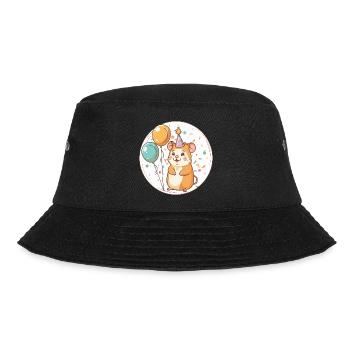 Hamster Geburtstag Comic - Bucket Hat - Schwarz - Vorne - Lela (165cm)