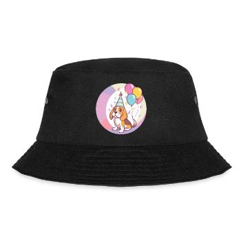 Beagle Hunde Geburtstag Comic - Bucket Hat - Schwarz - Vorne - Lela (165cm)