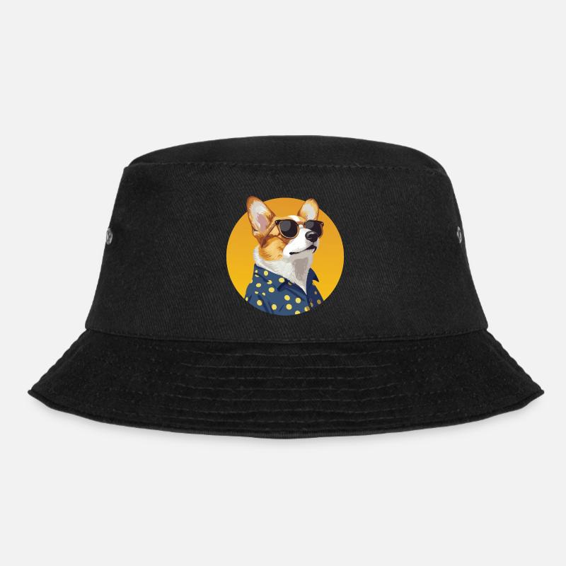 Chien corgi élégant dans une chemise à pois - Bob - noir