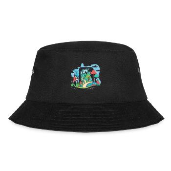 Augmented-Reality-Erkundung - Bucket Hat - Schwarz - Vorne - Lela (165cm)