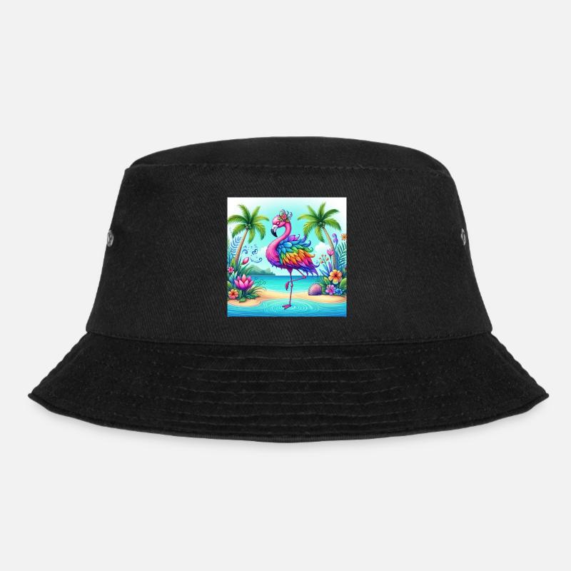 Schöner Flamingo - Bucket Hat - Schwarz