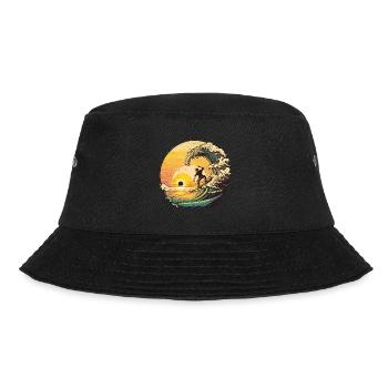 Sunset Surf: A Serene Blend of Waves and Colors - Bucket Hat - black - Front - Lela (165cm)