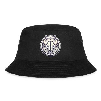 Minimalist Bull Skull Badge Design - Bucket Hat - black - Front - Lela (165cm)