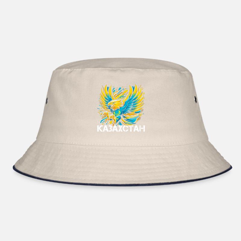 Kazakhstan Eagle Flag Flag Cyrillic Gift Bucket Hat