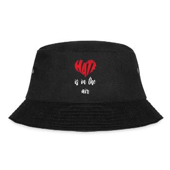 Hass liegt in der Luft Stopp Hass Anti Hass - Bucket Hat - Schwarz - Vorne - Lela (165cm)