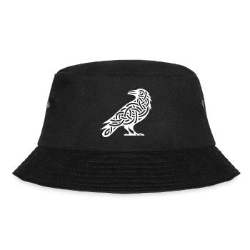 Geheimnisvoller Raben Vogel im Keltischen Style - Bucket Hat - Schwarz - Vorne - Lela (165cm)
