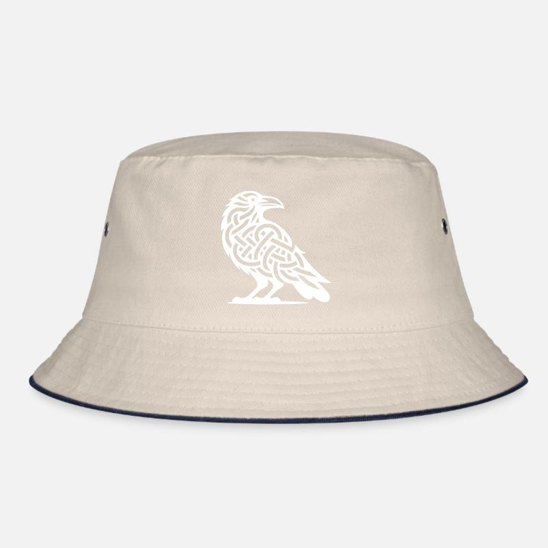 Wild Crows Bird Celtic Tattoo Knot Style Bucket Hat