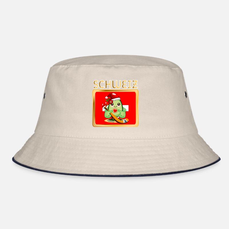 WEIHNACHTEN EISHOCKEY AVOCADO SCHWEIZ Bucket Hat