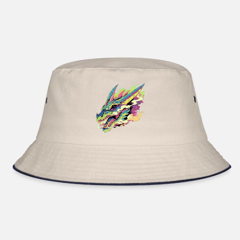 A colorful and stylized dragon Bucket Hat