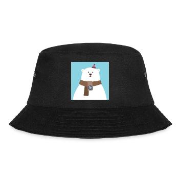 Poster Polar Bear North Pole Bear Snow Winter Cool - Bucket Hat - black - Front - Lela (165cm)