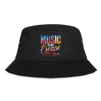 Musik ist meine Flucht Bunt - Bucket Hat - Schwarz - Vorne - Lela (165cm)