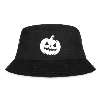 Freche magische Kürbis Laterne mit frechem Grinsen - Bucket Hat - Schwarz - Vorne - Lela (165cm)