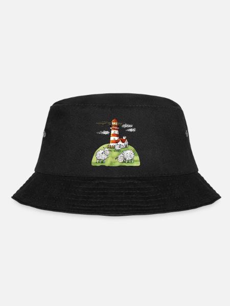 Leuchtturm und Schafe I Nordsee Ostsee Küste - Bucket Hat - Schwarz
