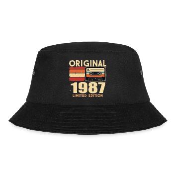 Geburtstag 1987 - Legendär Seit 1987 Geschenk 1987 - Bucket Hat - Schwarz - Vorne - Lela (165cm)
