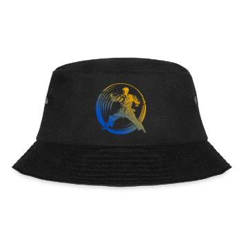 Karate Silhouette Bunt - Bucket Hat - Schwarz - Vorne - Lela (165cm)