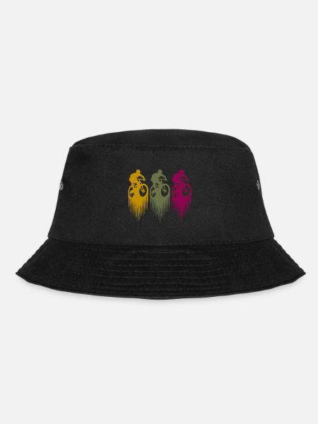 Mountainbike MTB Mountain biker bunt - Bucket Hat - Schwarz