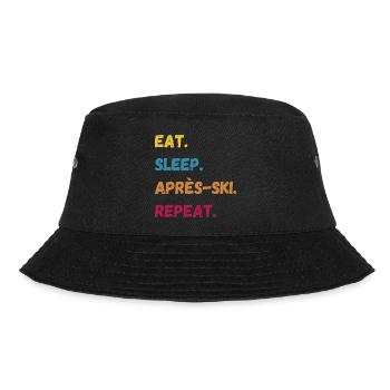 EAT SLEEP APRES SKI REPEAT Party Outfit Snowboard - Bucket Hat - Schwarz - Vorne - Lela (165cm)