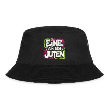 Eine von den Juten | Cooles Streetwear-Typo-Design - Bucket Hat - Schwarz - Vorne - Lela (165cm)